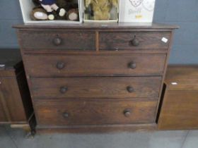 Georgian oak chest of 2 over 3 drawers