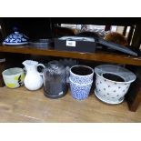 +VAT Miscellaneous jugs, glassware, jardinières etc (some damaged)