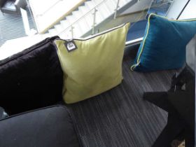 +VAT Three various scatter cushions (black, green and turquoise)