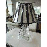 +VAT Glass effect table lamp with black and white shade