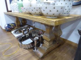 +VAT Large rustic rectangular refectory table