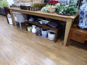 +VAT Large oak finished rectangular dining table