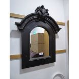 +VAT Heavy black framed wall mirror with surmount