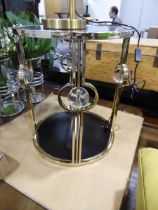 +VAT Brass and black shelf circular occasional table