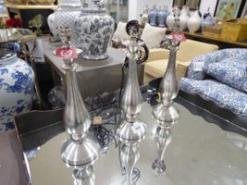 +VAT 3 silvered table lamps
