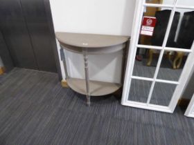 +VAT Grey finish demi lune side table