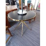 +VAT Brass finish and black circular occasional table