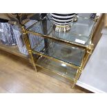 +VAT Brass finish and plate glass 3 shelf square stand (1 shelf not fitting correctly)