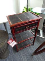 +VAT Bamboo single drawer side table with 2 shelves under