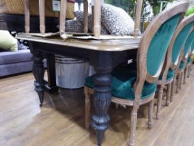+VAT Reproduction Victorian style extending rectangular dining table (extendend length approx