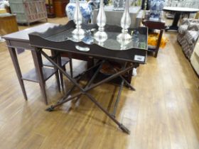 +VAT Metal and mirrored butlers tray on stand