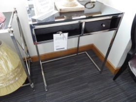 +VAT Equinox chrome and black finish 2 drawer desk