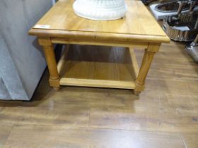 +VAT Light oak square coffee table with shelf under
