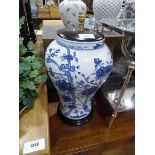 +VAT Pair of large blue and white table lamp bases