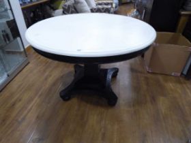 +VAT Reproduction black and white painted circular dining table