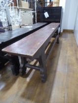 +VAT Oriental hardwood carved bench seat