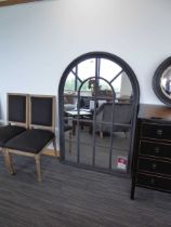 +VAT Pembridge arch framed mirror in grey finish