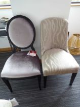 +VAT Peyton dining chair in silver together with a Caprice dining chair