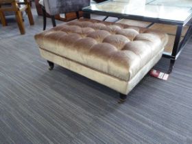 +VAT Rectangular footstool in gold button back material