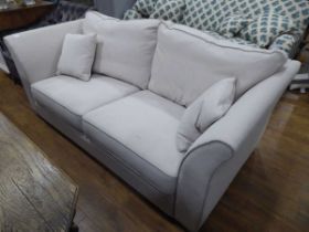 +VAT Large 2 seater sofa in cream linen material with 2 scatter cushions