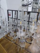 +VAT Large 8 branch glass chandelier (1 branch damaged)