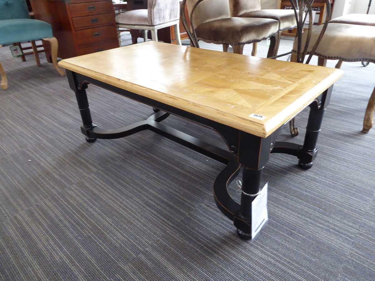 +VAT Lenister rectangular coffee table on ebonised base