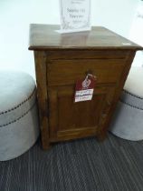 +VAT Dark grained bedside cabinet with single drawer