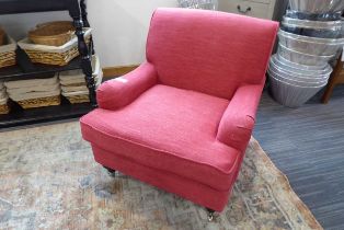+VAT Single easy chair in red linen material