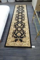 +VAT Black floral patterned carpet runner