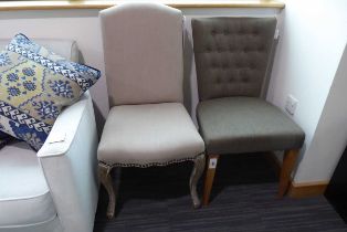 +VAT 2 odd oatmeal upholstered dining chairs