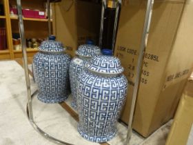 +VAT Three Kiriko medium temple jars