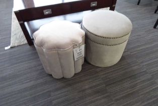 +VAT 2 drum stools in silver and grey fabric