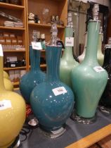 +VAT Pair of Altea lamp bases - teal