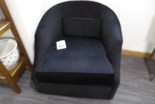 +VAT Black upholstered bucket style chair