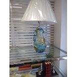 +VAT Blue and brown glass finished Raphael table lamp together with various ornamental starfish,