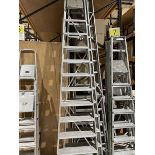 +VAT Three Youngman 12 tread aluminium platform step ladders