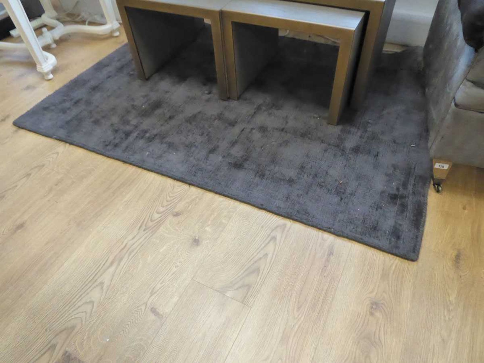 +VAT Turquoise geometric patterned rug, a large Sisal rug and a dark grey rug - Image 3 of 3