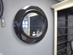 +VAT Soho circular bevelled mirror in black frame