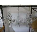 +VAT Silver finish 6 branch leaf patterned ceiling light fixture together with a further chrome