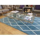 +VAT Low chromium Prism coffee table with glass top