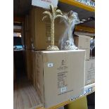 +VAT 10 pairs of gold palm decorative candle sticks