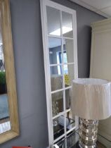 +VAT Pair of white window frame type wall mirrors approx dimensions each 2.2m high x 60cm wide