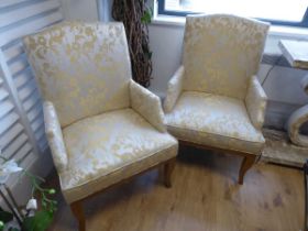 +VAT Two Gainsborough armchairs in gold patterned material