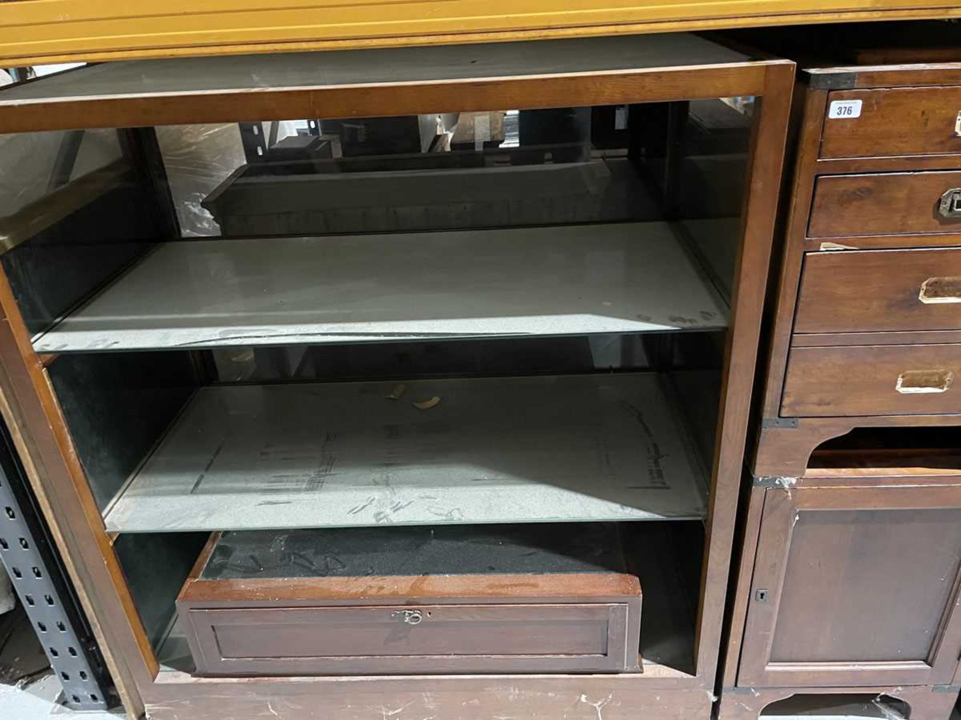 +VAT Bay of furniture parts, to include various desk pedestals, part display cabinets, decorative - Image 2 of 5