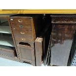 +VAT Bay of furniture parts, to include various desk pedestals, part display cabinets, decorative
