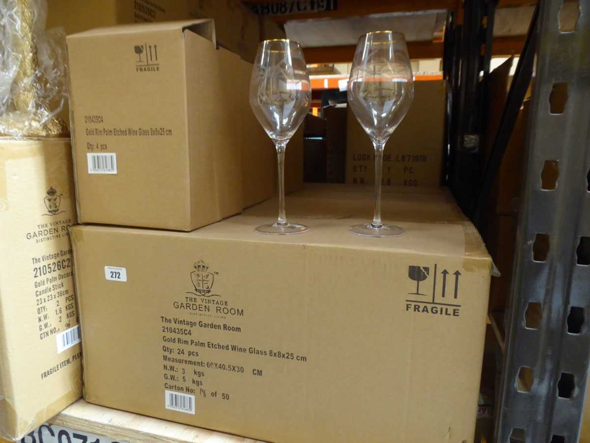 +VAT 2 boxes of etched drinking glasses