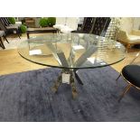 +VAT Circular Triumph dining table on chrome base