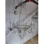 +VAT Wire worked 6 branch candelabra ceiling light fixture with lustres