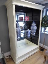 +VAT Cream illuminated display unit with glass shelves approximate dimensions 140cm wide x 210cm