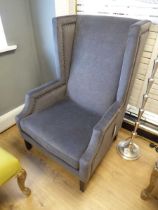 +VAT Carlyle club chair in grey velvet